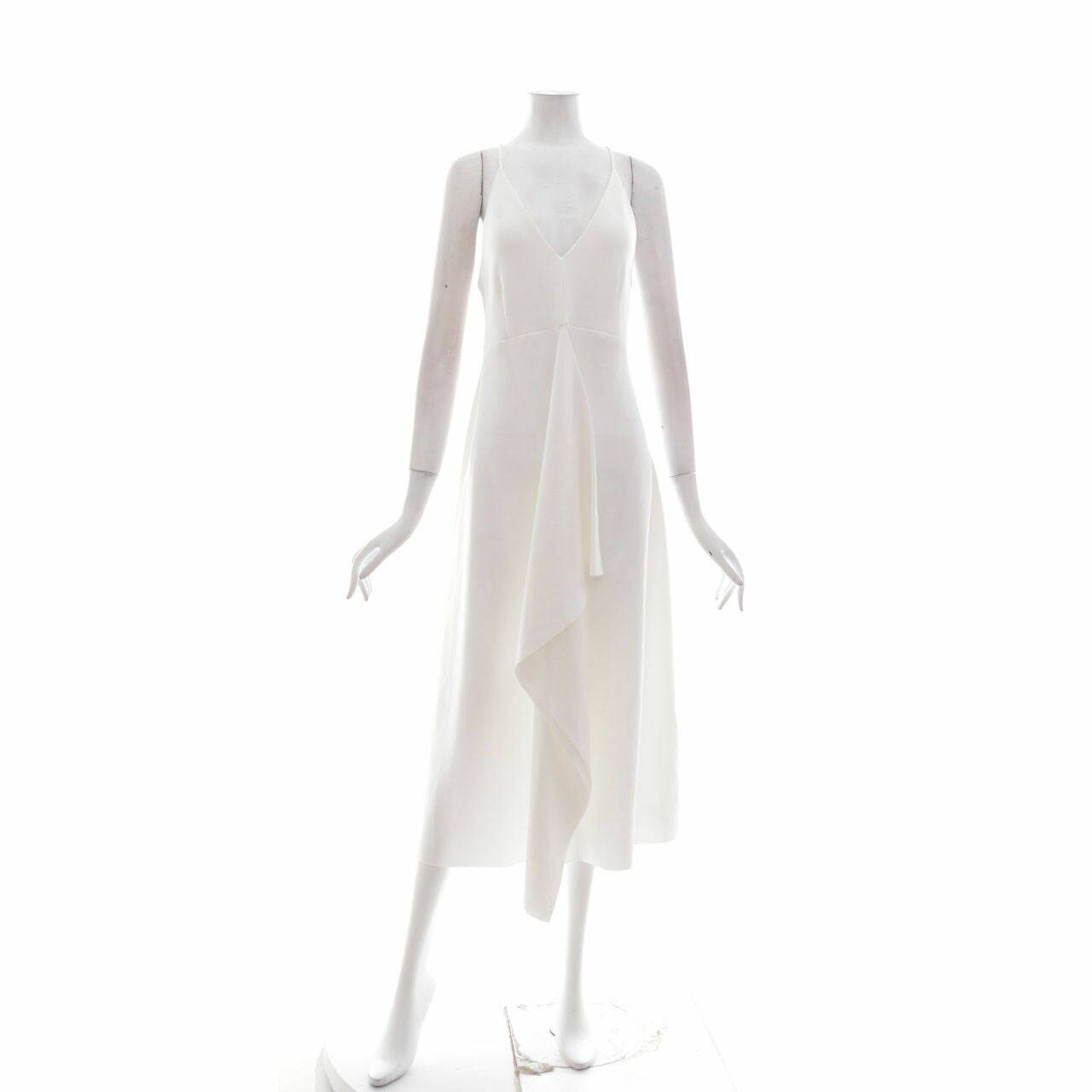 ATS The Label Off White Ruflle Midi Dress