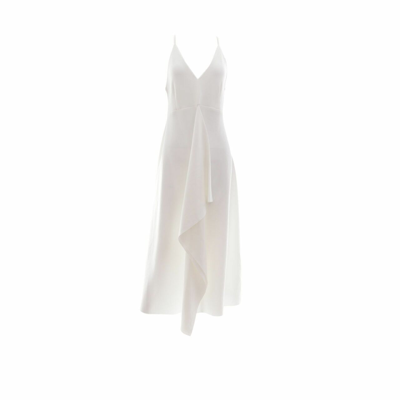 ATS The Label Off White Ruflle Midi Dress