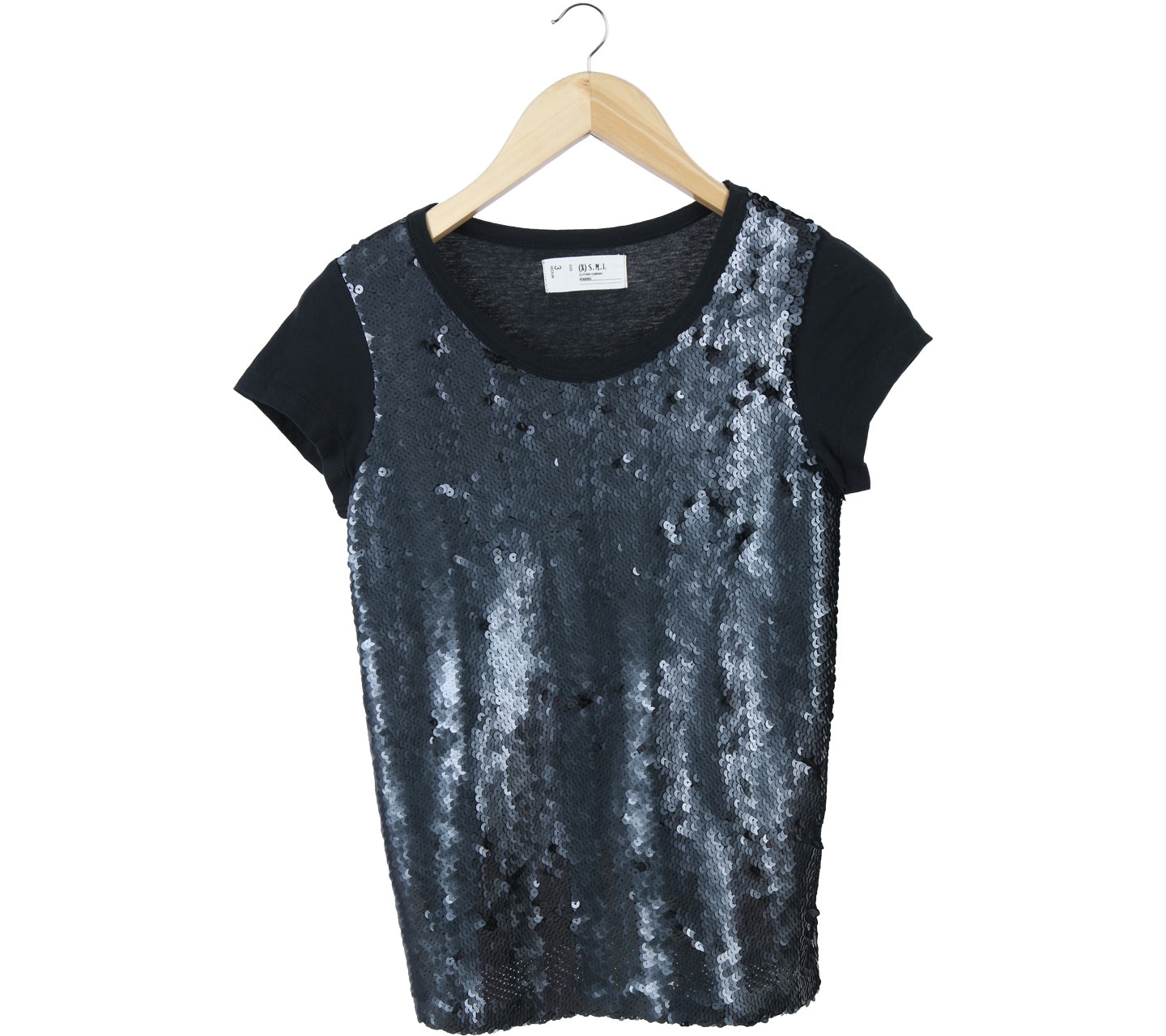 (X)SML Black Sequins T-Shirt