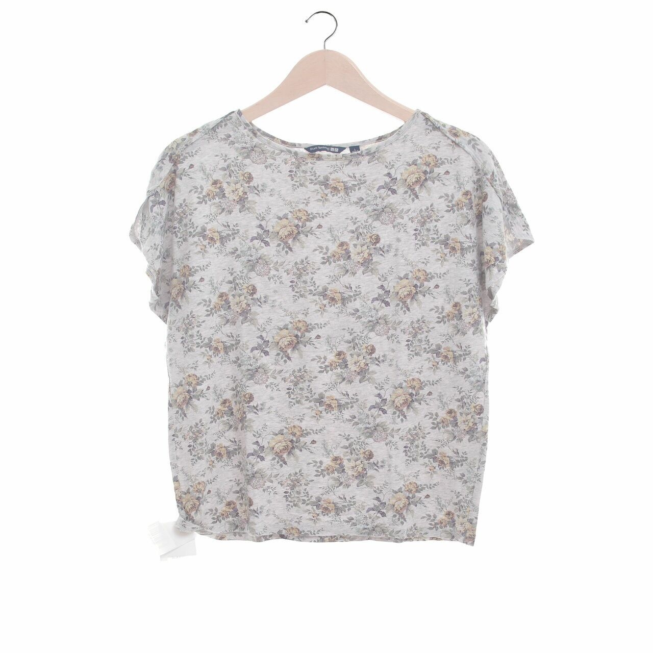 UNIQLO Grey Floral Blouse