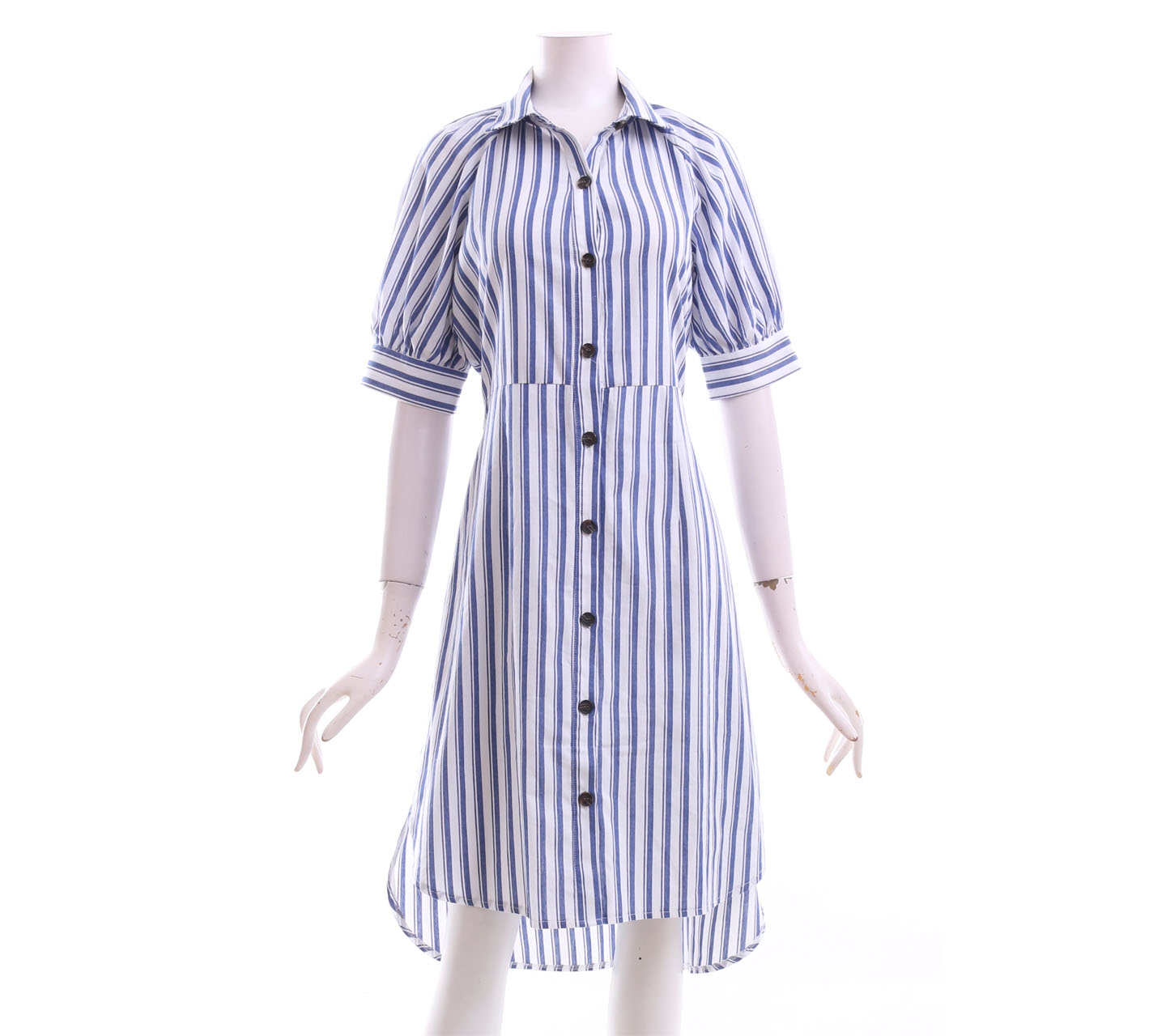 Zalora Blue & White Striped Long Dress