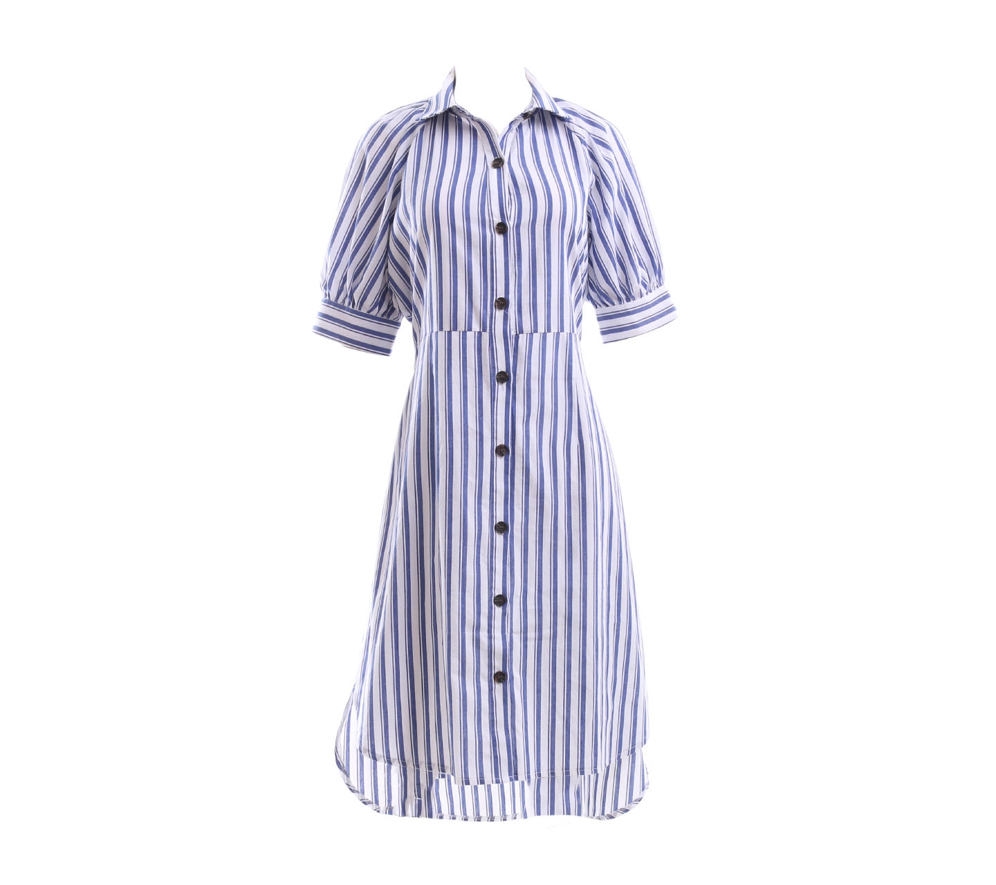 Zalora Blue & White Striped Long Dress