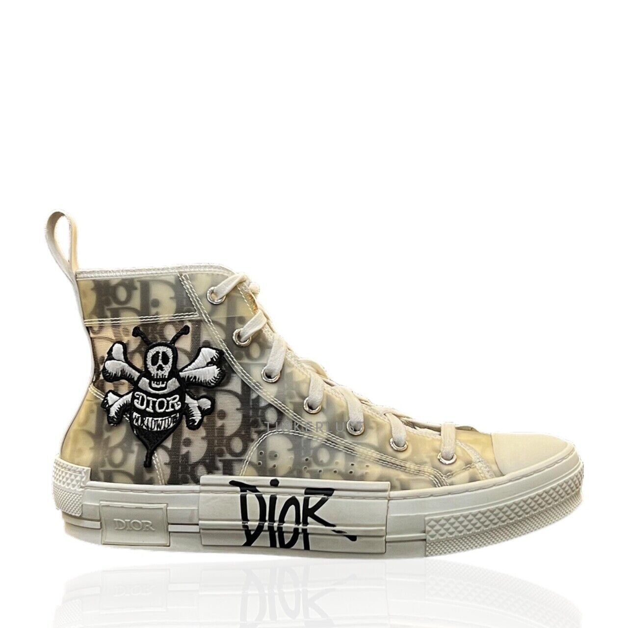 Christian Dior x Kaws Oblique High-Top White Sneakers