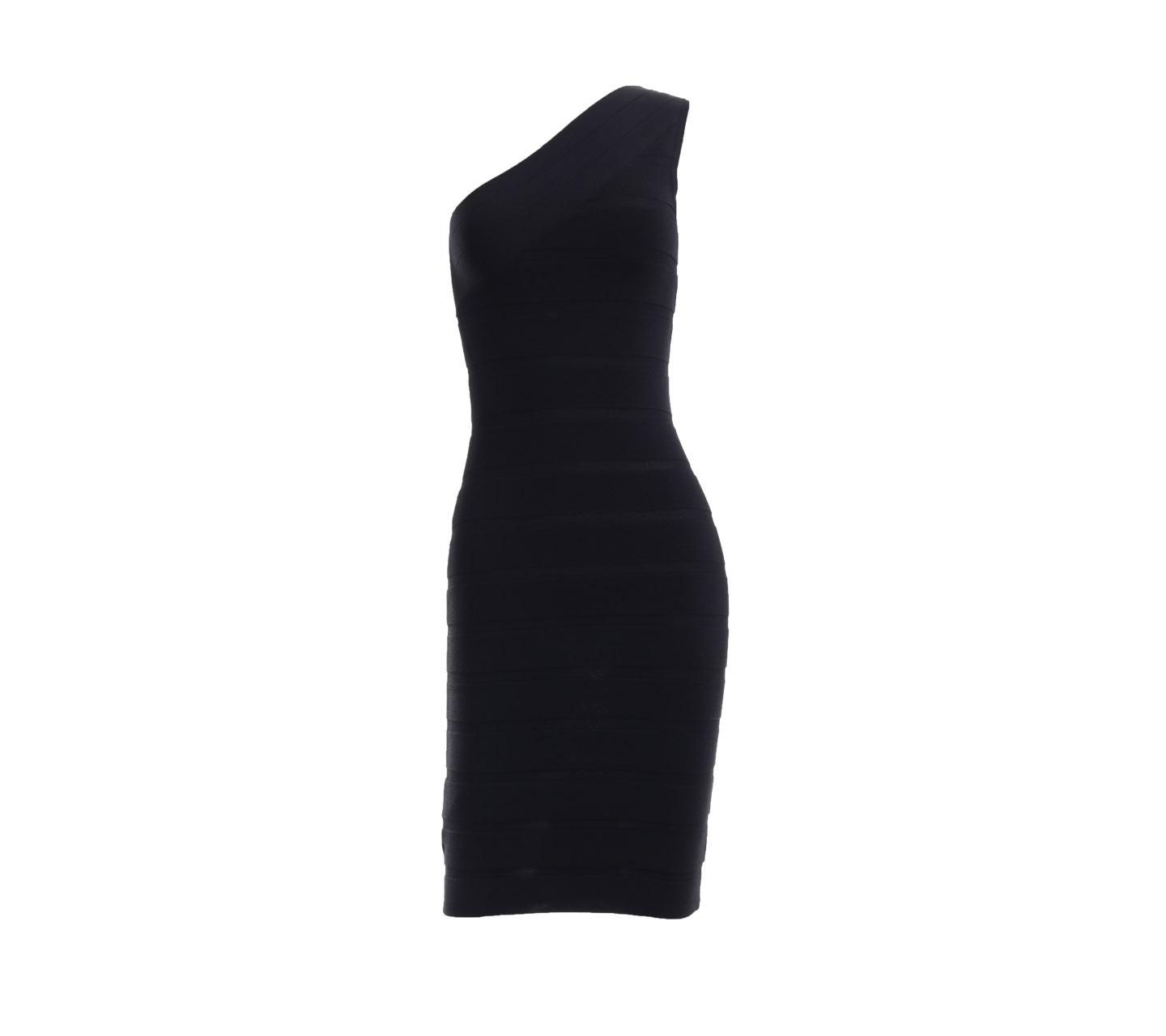 Mango Black One Shoulder Mini Dress