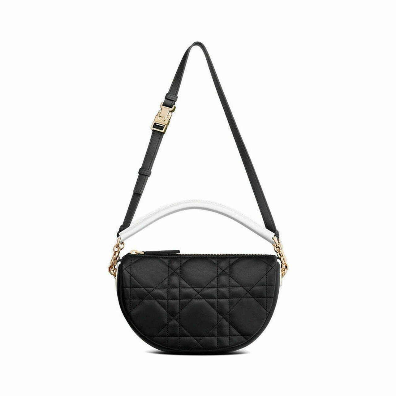 Small D Vibe Hobo Bag Cannage Lambskin Black