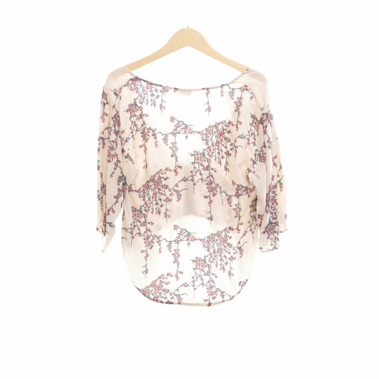 Pull & Bear Brown Floral Blouse