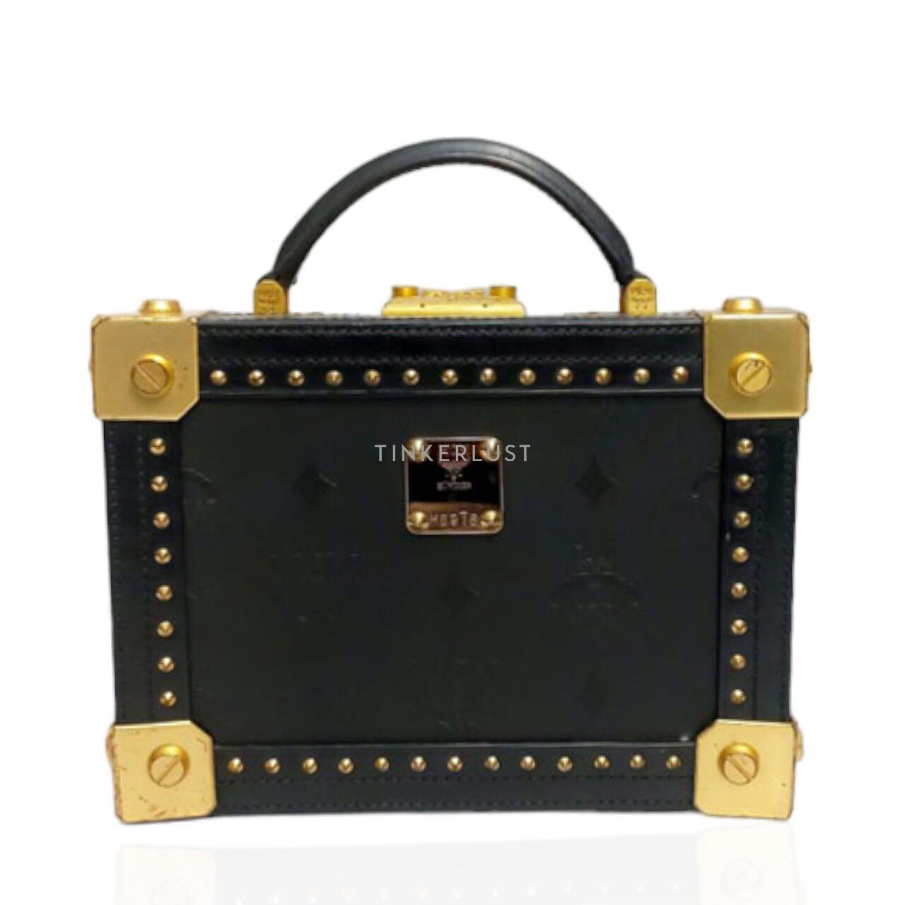 MCM Berlin Box Black GHW Satchel