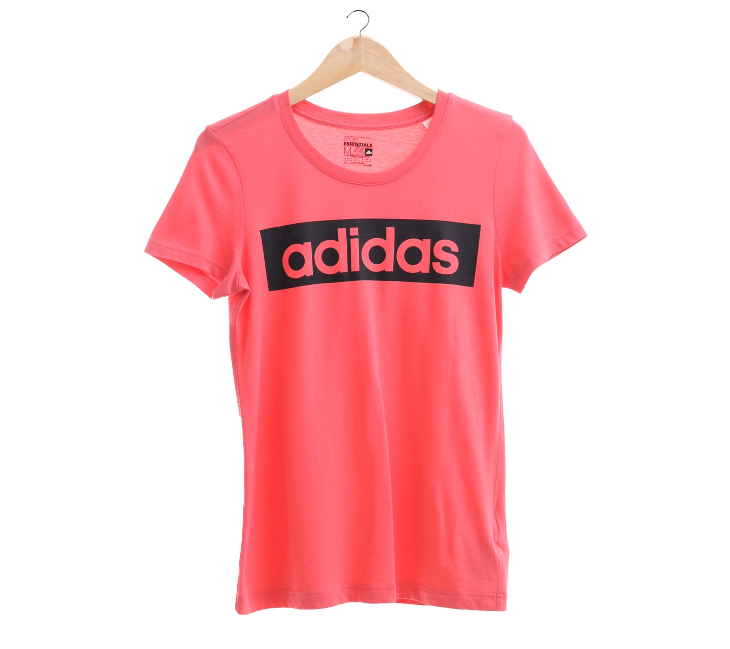 Adidas Pink Coral Essentials Linear T-Shirt