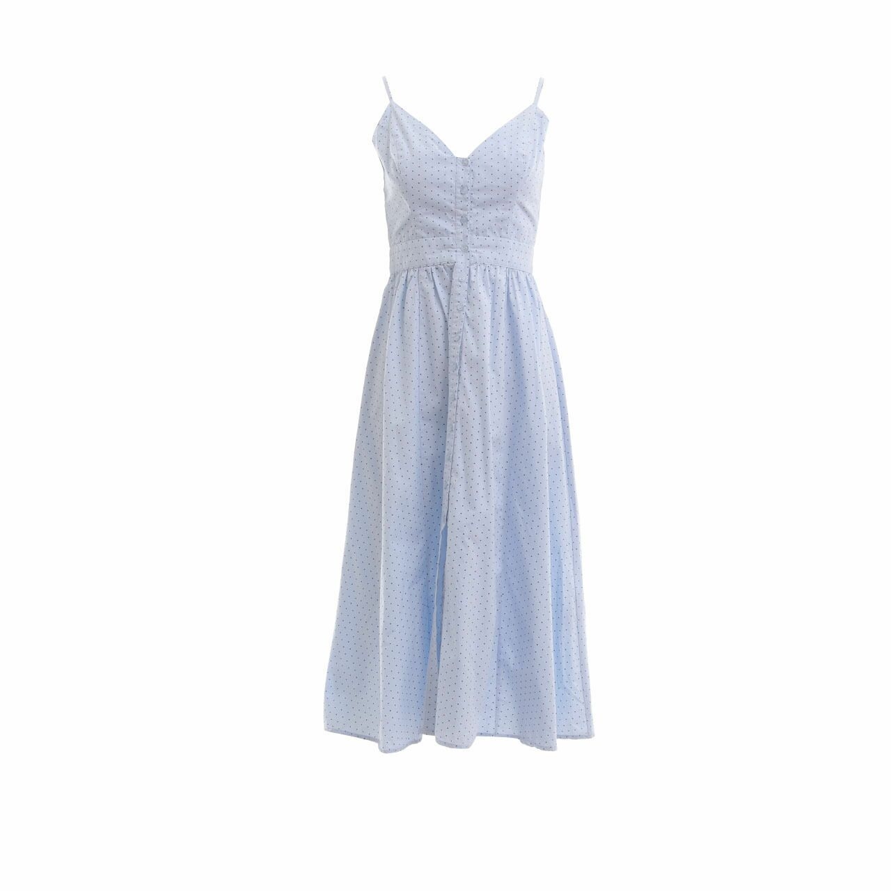 H&M Blue Polkadots Midi Dress