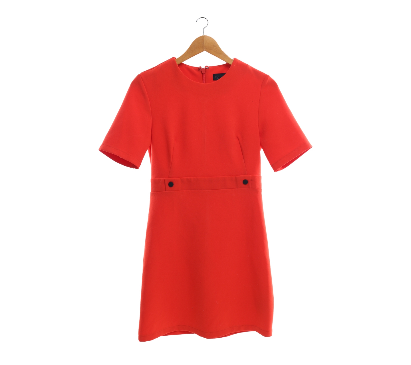 Topshop Orange A-Line Midi Dress