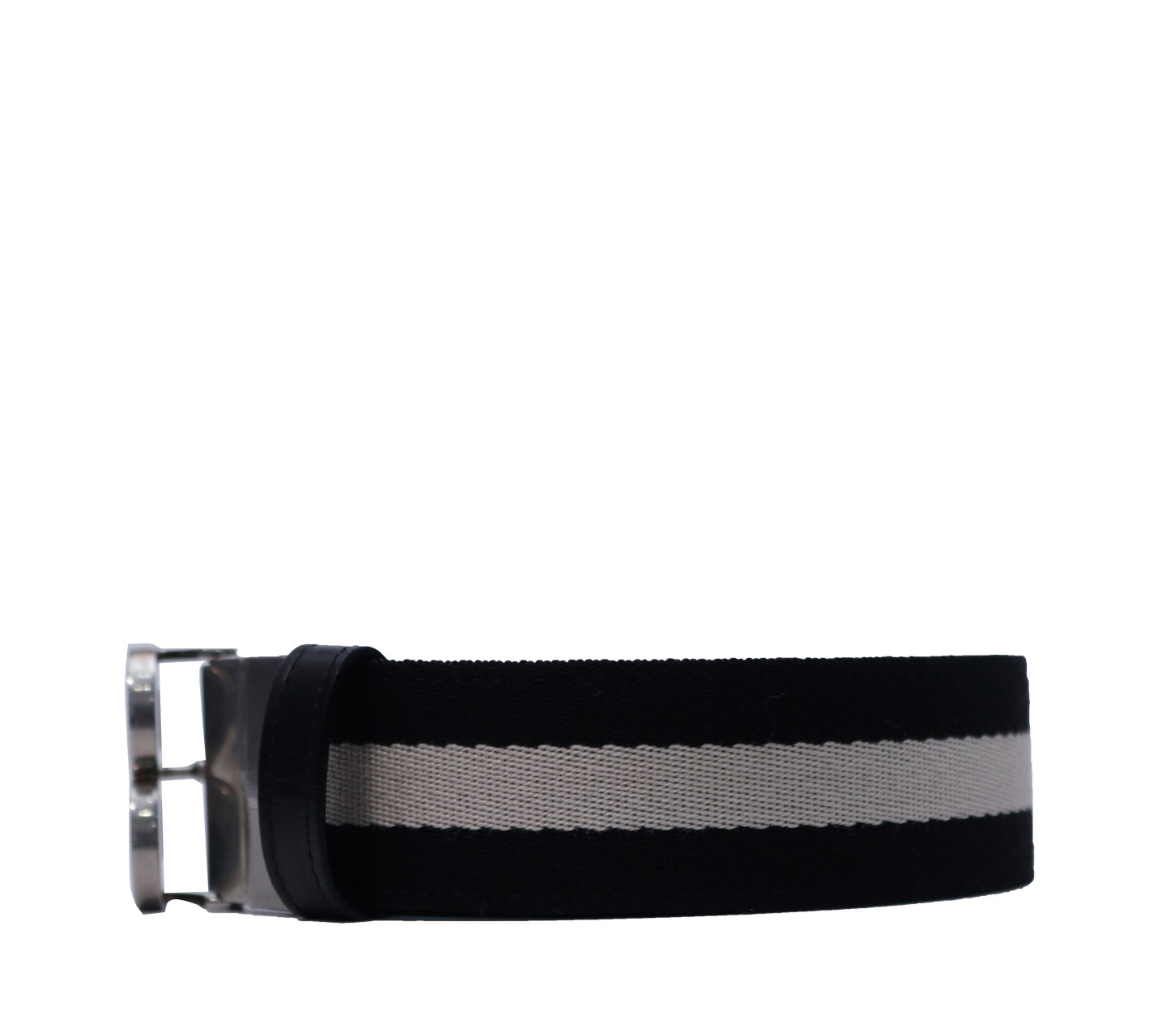 Bally Black & White Fabric Belt