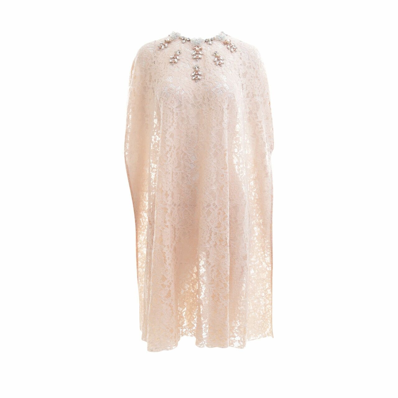 Studio 133 Biyan Peach Nude Lace With Beads Cape Outerwear