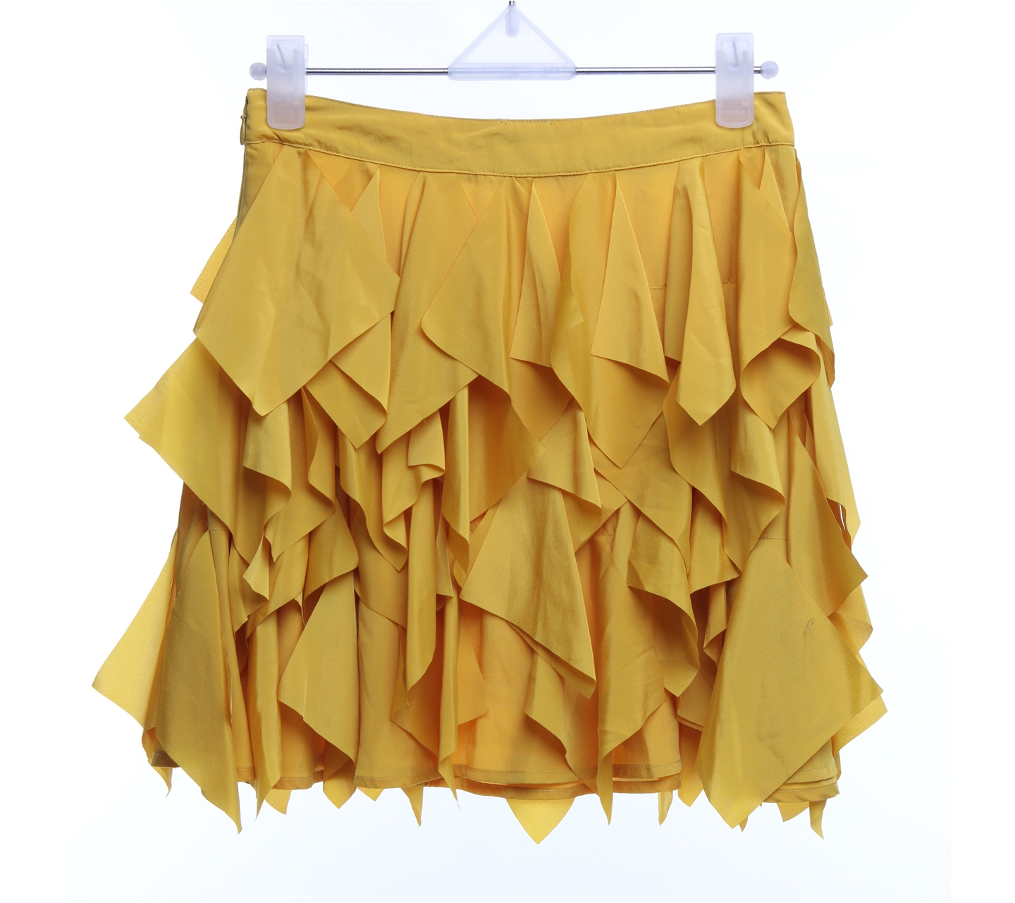 Asos Yellow Arrange Fringe Mini Skirt