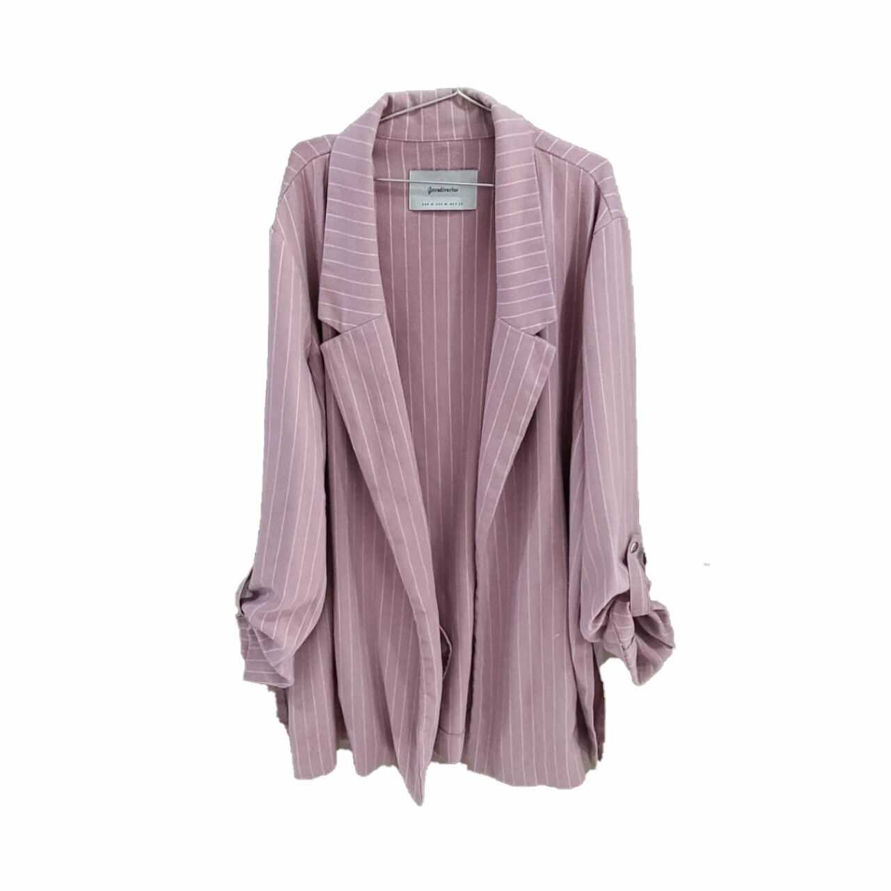 Stradivarius Pink Pastel Stripes Blazer