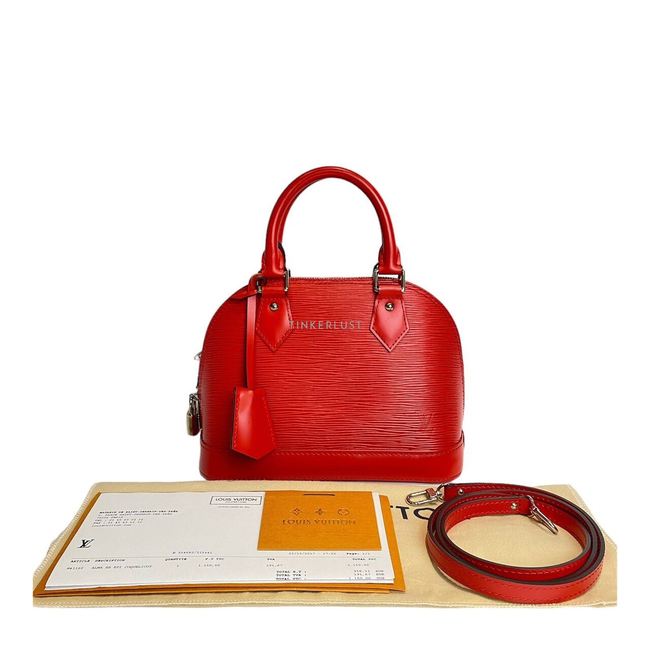 Louis Vuitton BB Alma Epi Leather In Red SHW Satchel Bag