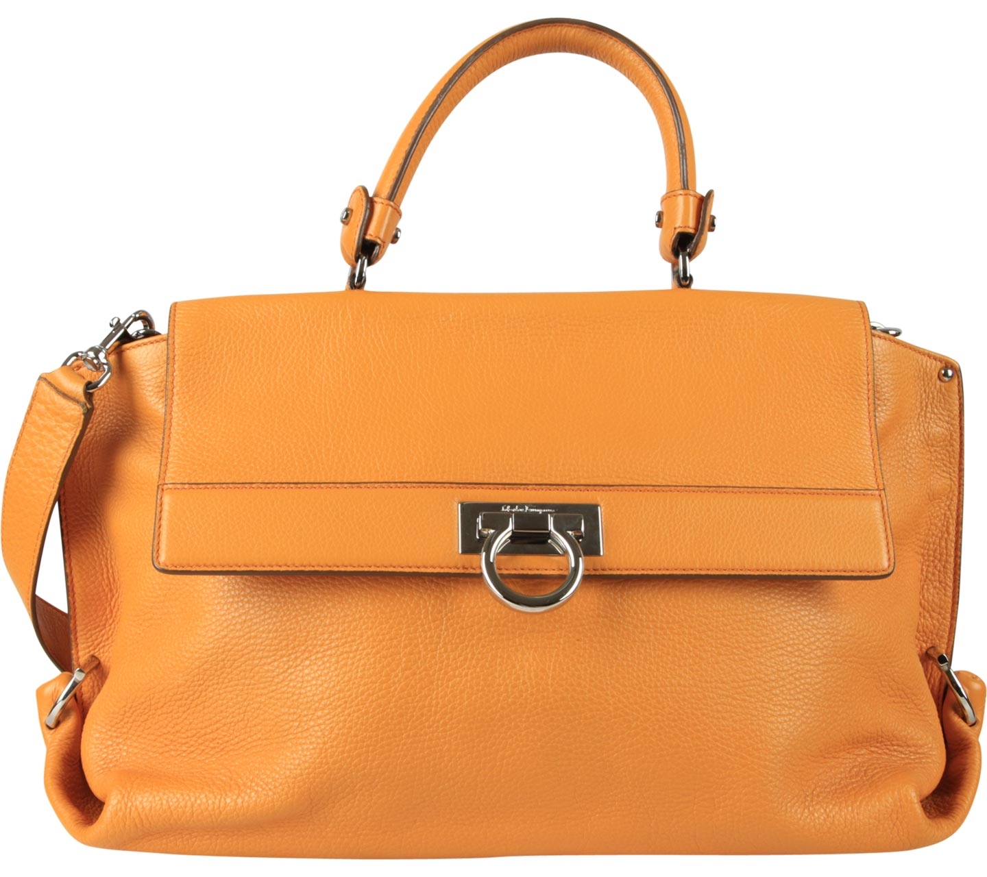 Salvatore Ferragamo Yellow Leather Satchel