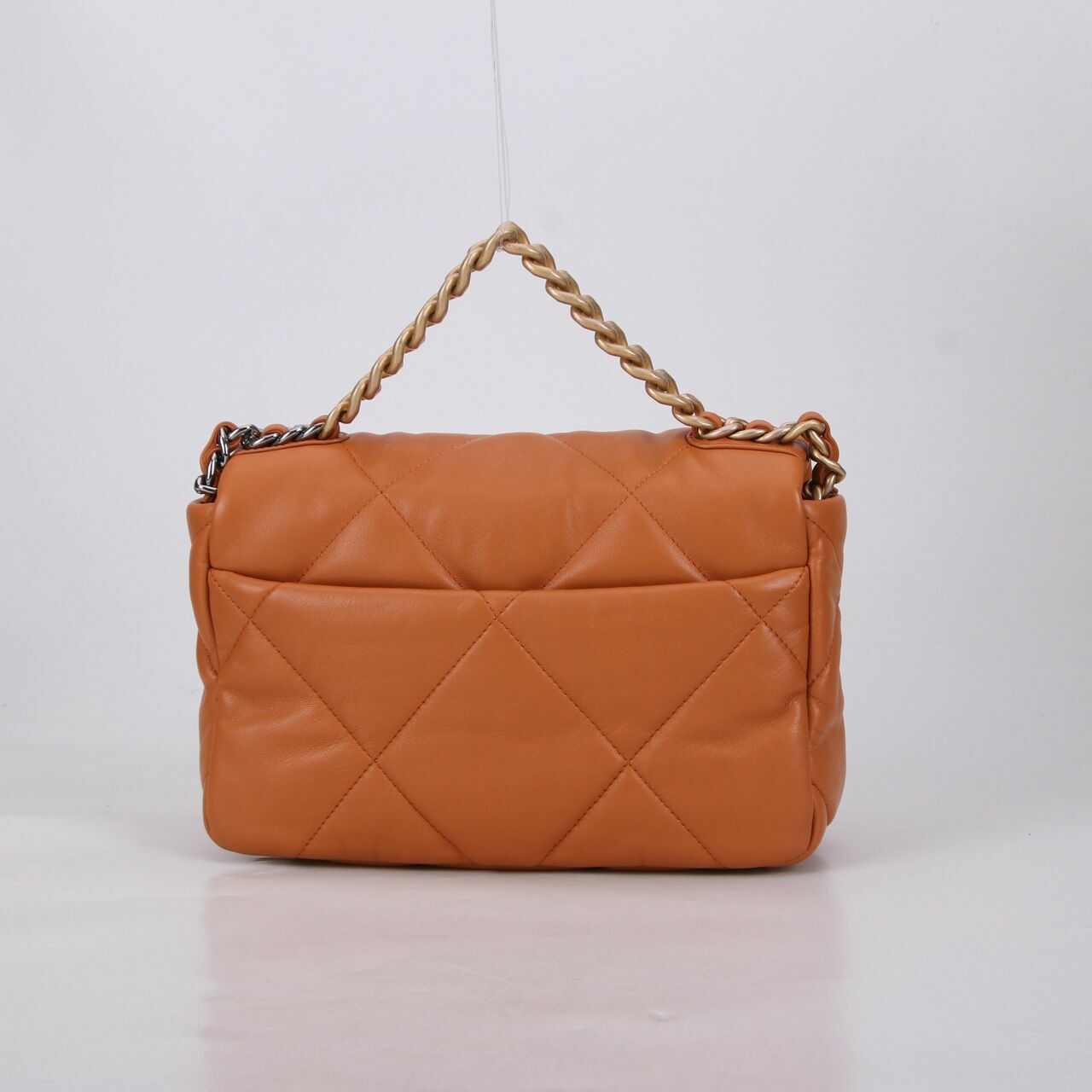 Chanel Lambskin Quilted Medium Chanel 19 Flap Brown Shoulder Bag