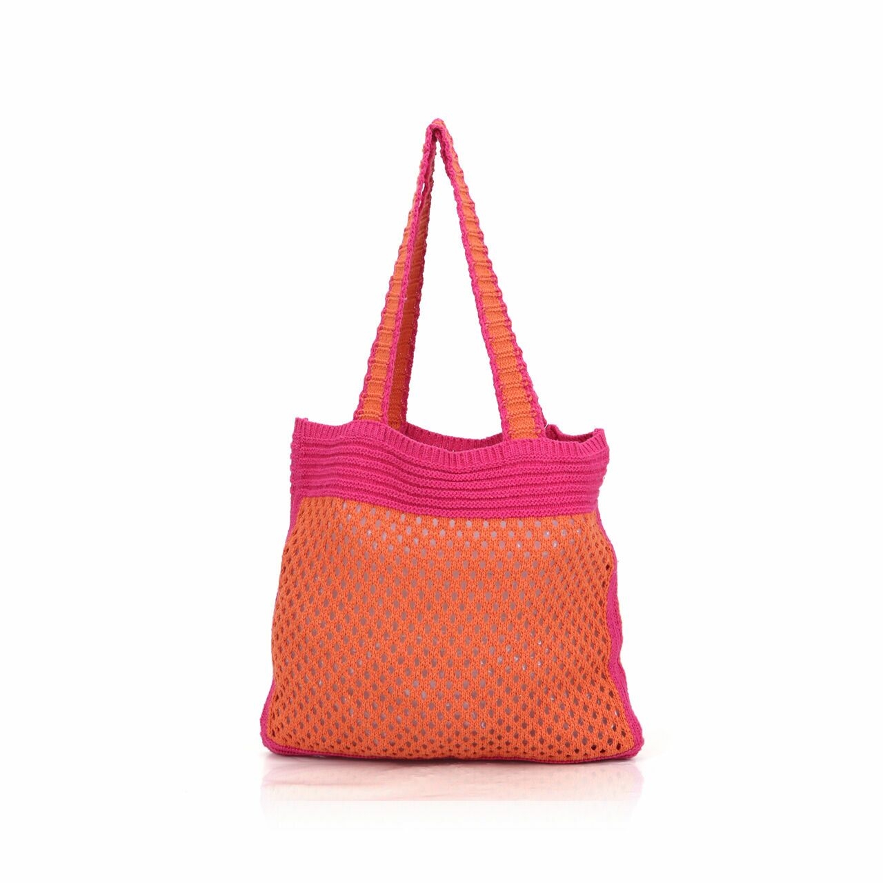 Private Collection Orange & Magenta Knit Tote Bag