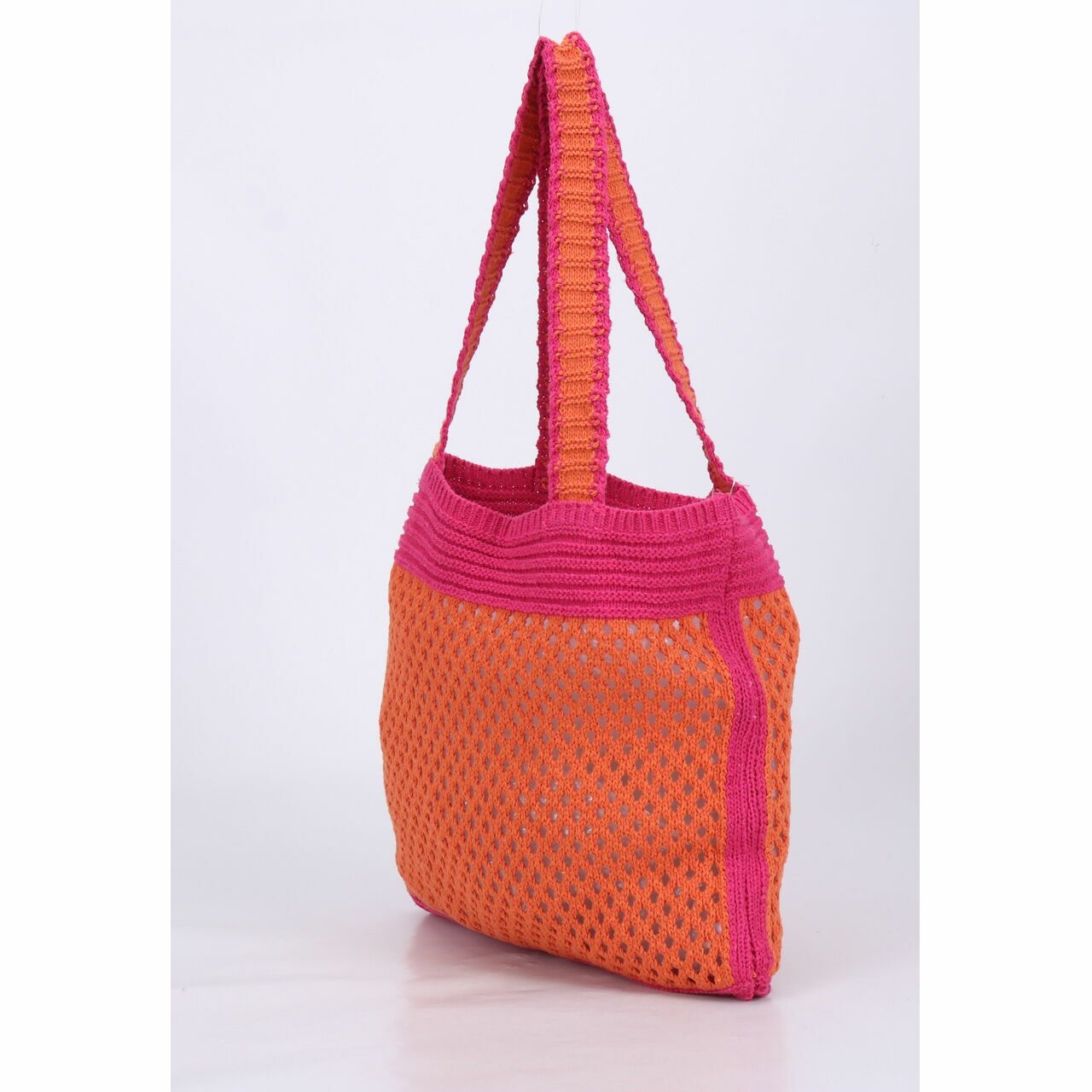 Private Collection Orange & Magenta Knit Tote Bag