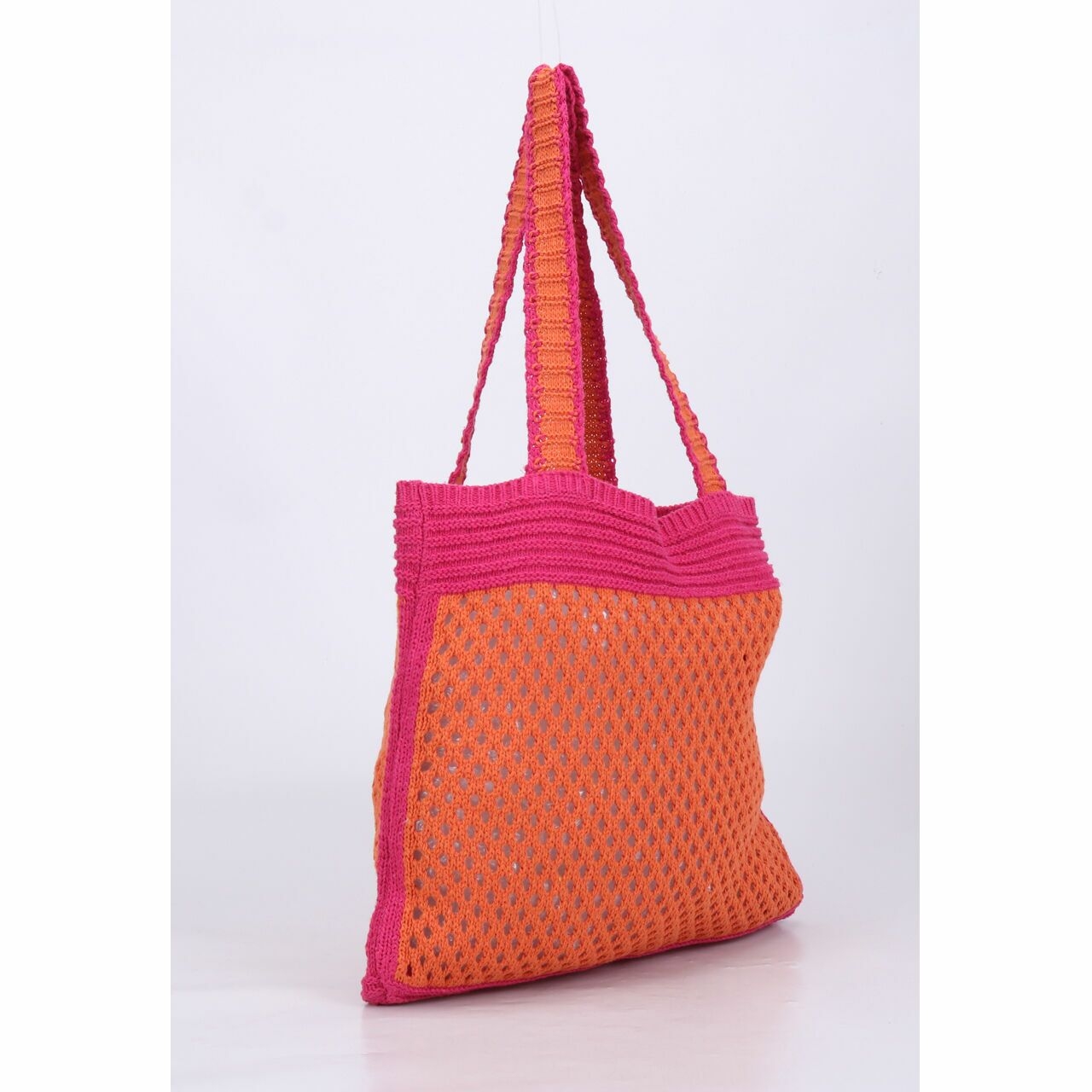 Private Collection Orange & Magenta Knit Tote Bag