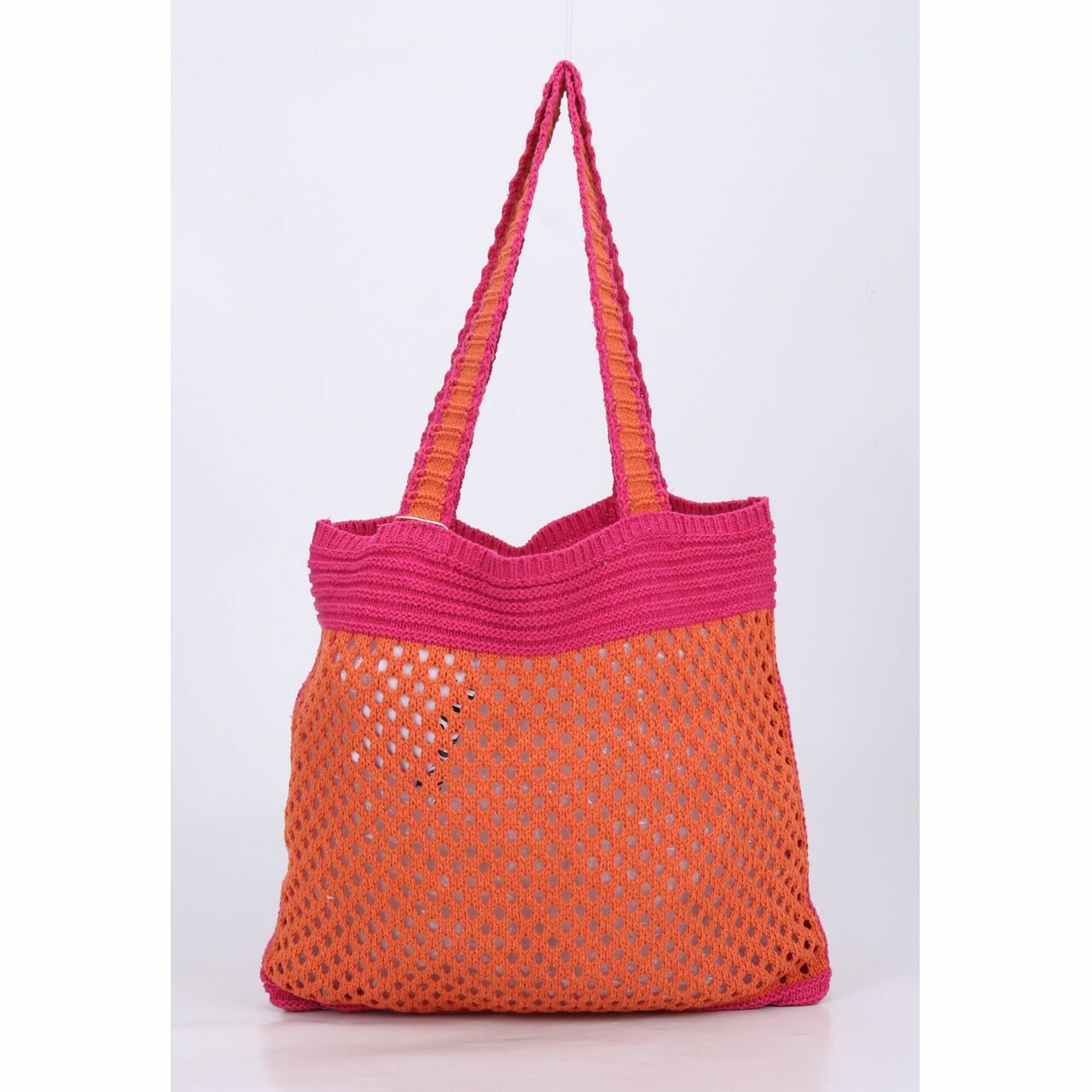 Private Collection Orange & Magenta Knit Tote Bag