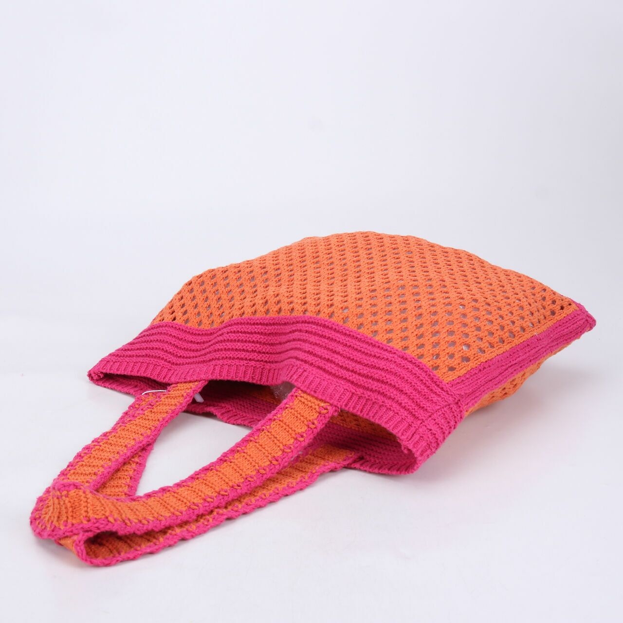 Private Collection Orange & Magenta Knit Tote Bag