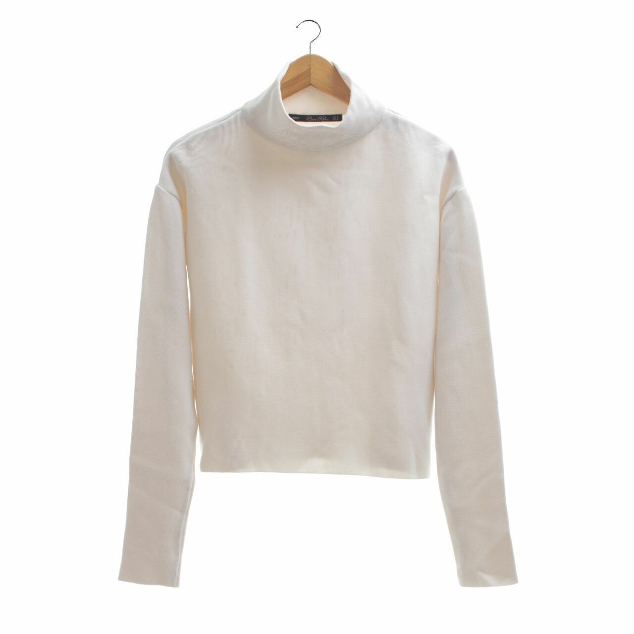 Zara Off White Turtle Nech Blouse