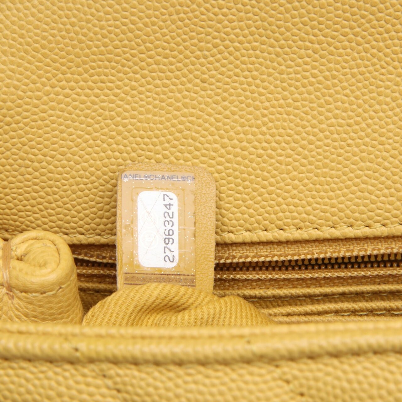 Chanel Coco Small Caviar Mustard GHW #27 Satchel Bag