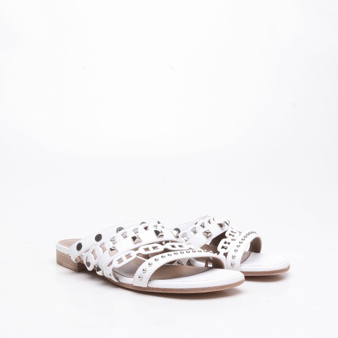 Hermes Amalfi Sandal White