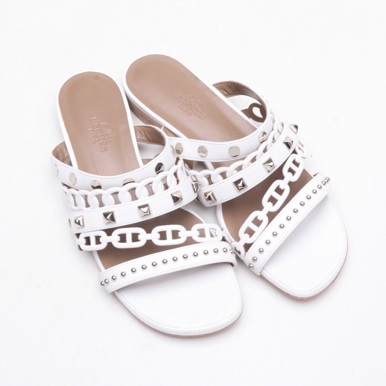 Hermes Amalfi Sandal White