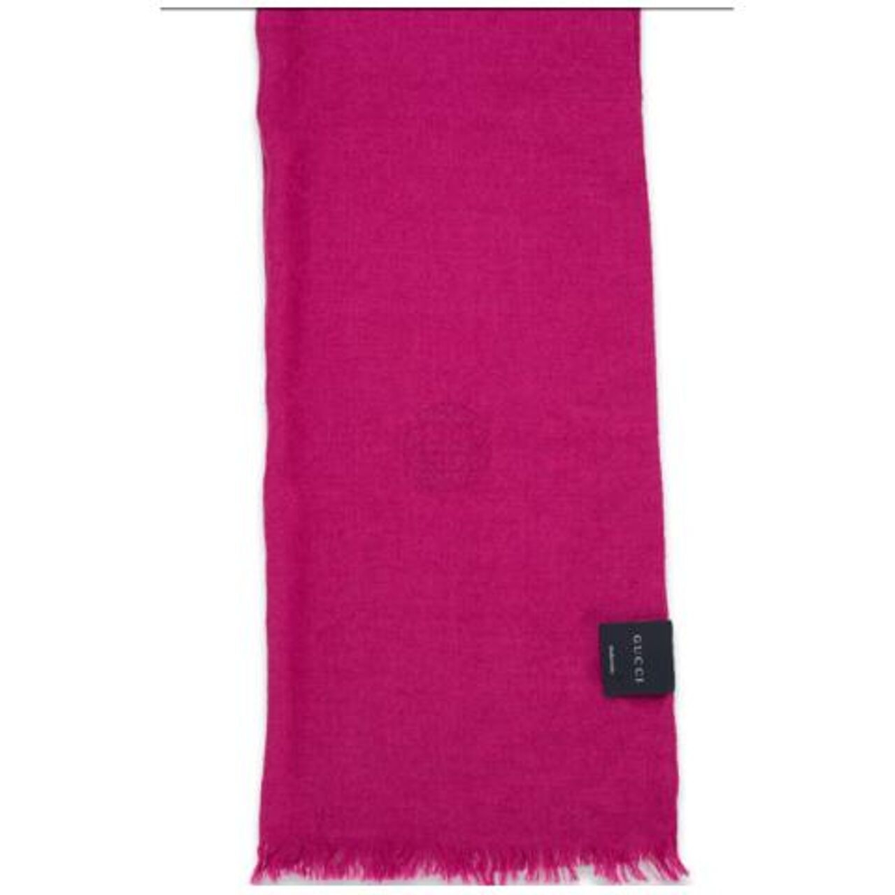 Wool Silk GG Fringe Scarf