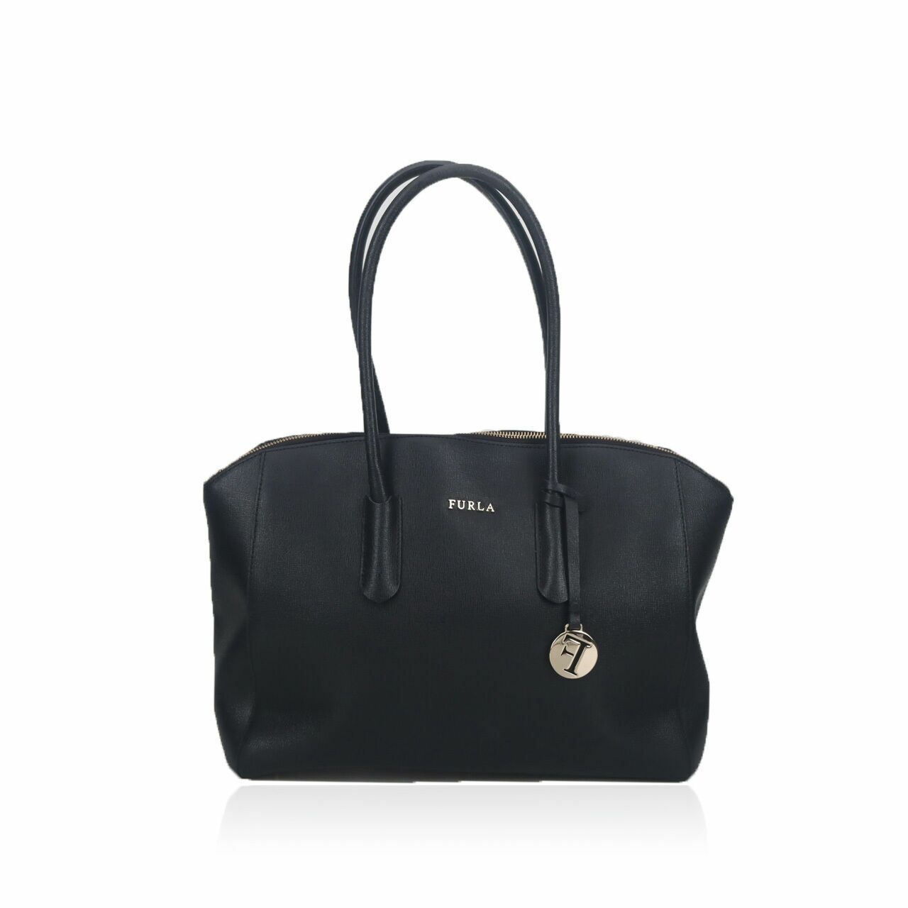 Furla Leather Black Tote Bag