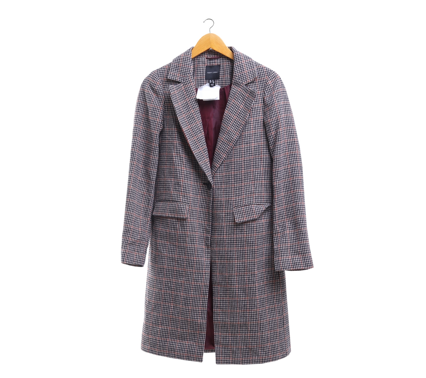 New Look Multi Colour Houndsooth Long Blazer