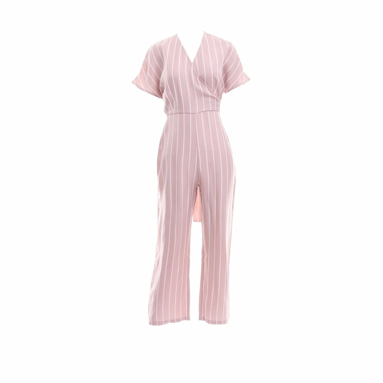 Pomelo. Pink & White Stripes Jumpsuit