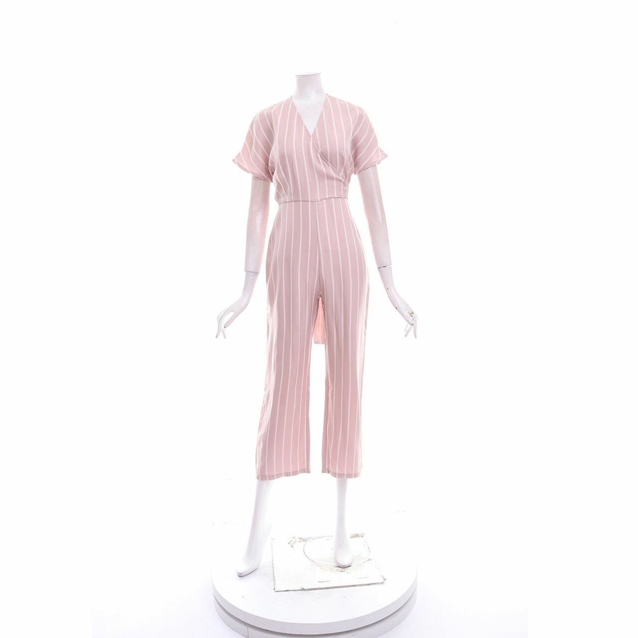 Pomelo. Pink & White Stripes Jumpsuit