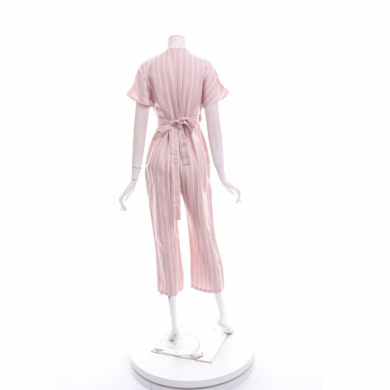 Pomelo. Pink & White Stripes Jumpsuit