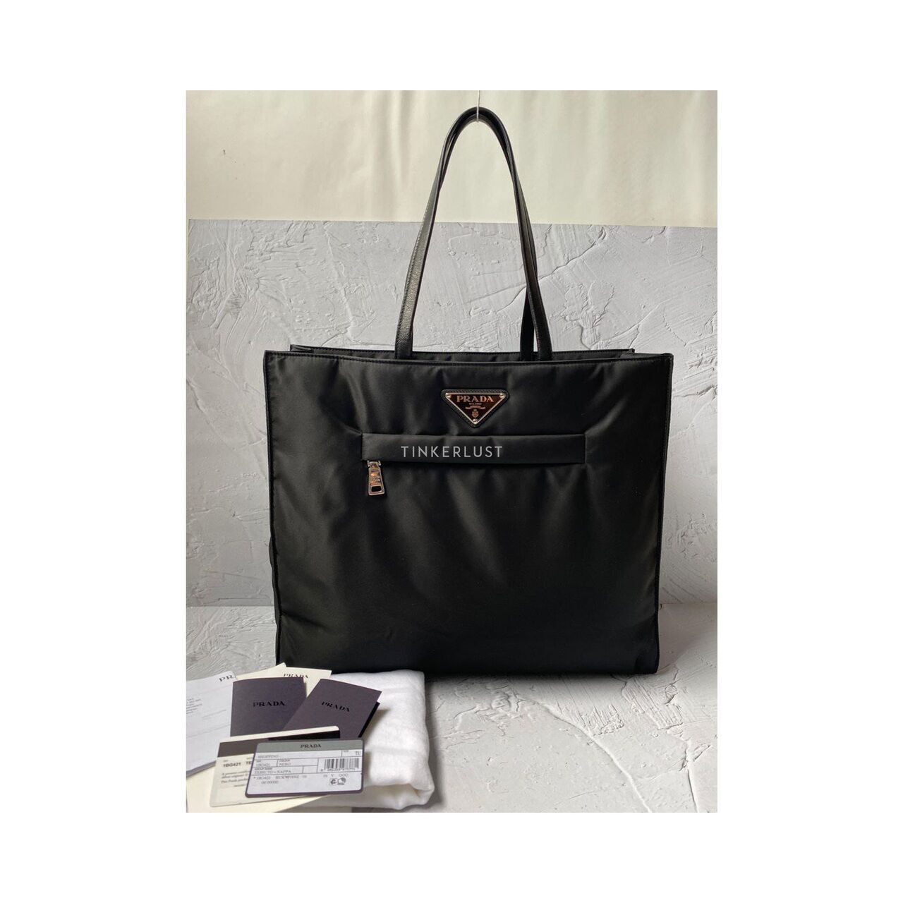 Prada 1BG421 Tessuto Nappa Nero Nylon Shopping Totebag