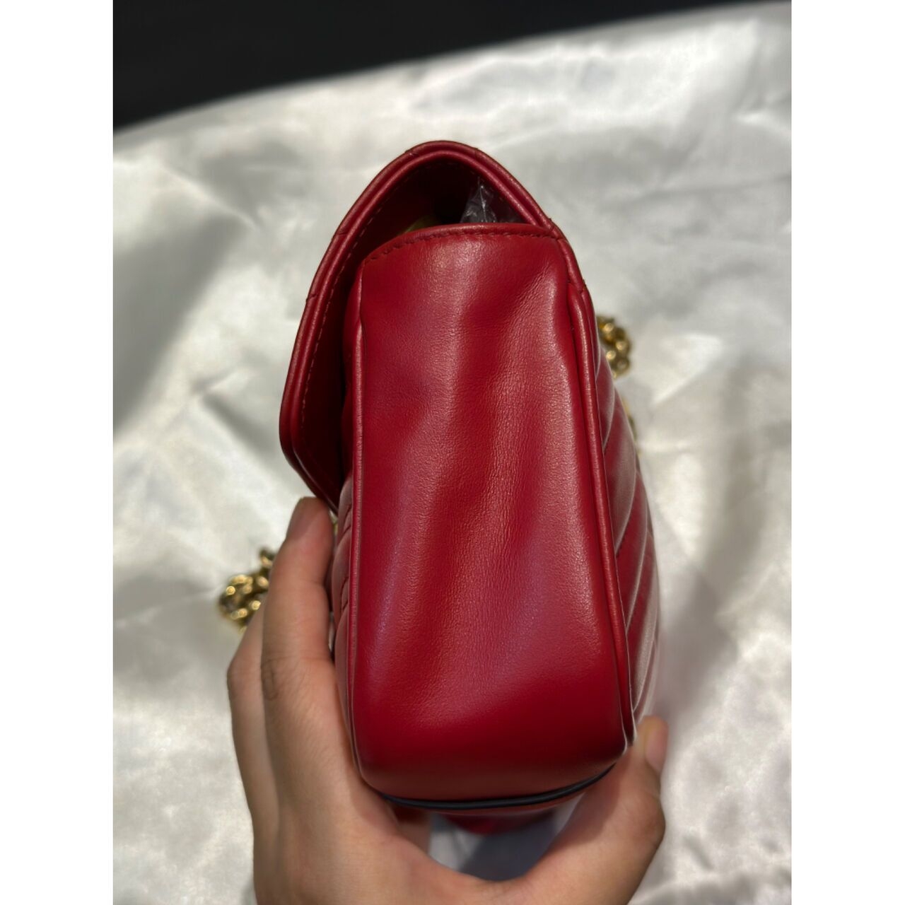 Gucci Mini Marmont Blood Red Leather GHW Shoulder Bag