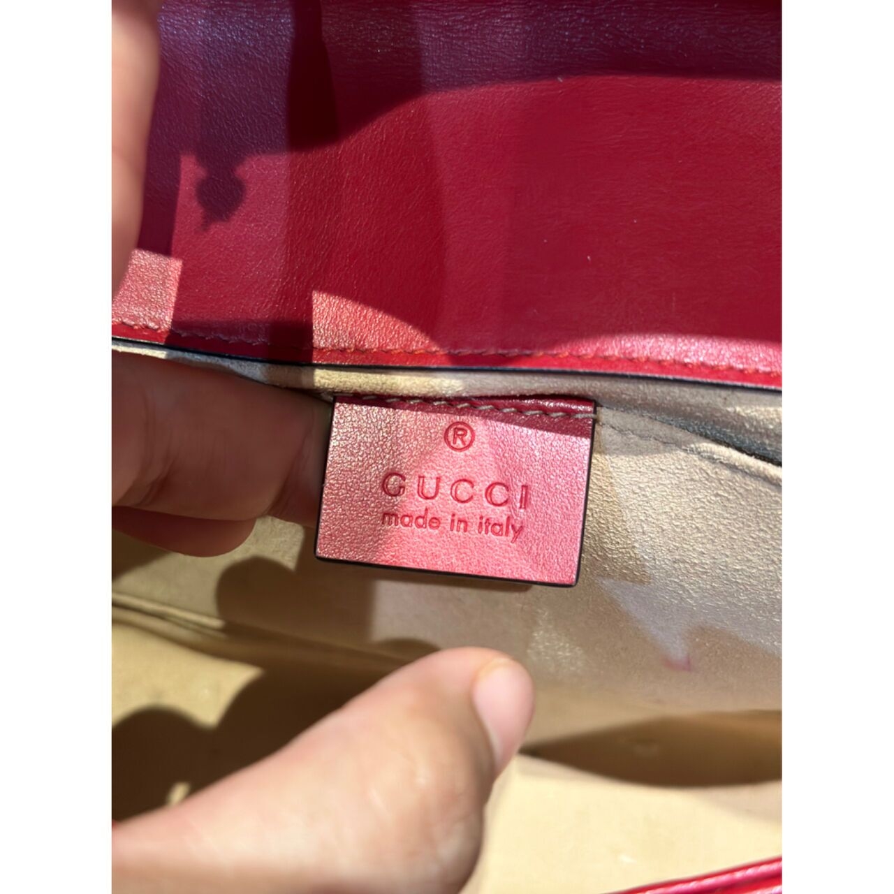 Gucci Mini Marmont Blood Red Leather GHW Shoulder Bag