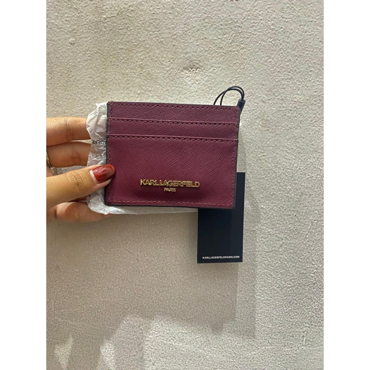 Karl Lagerfeld Card Holder Maroon