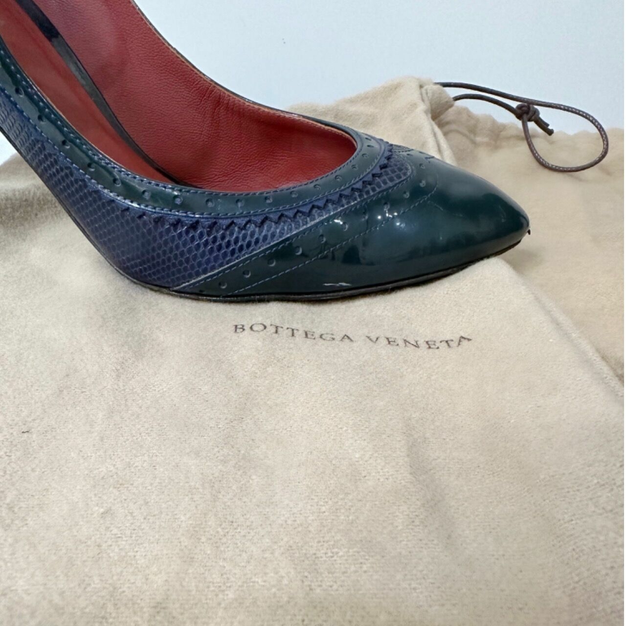 Bottega Veneta Mary Jane Dark Green Leather Heels