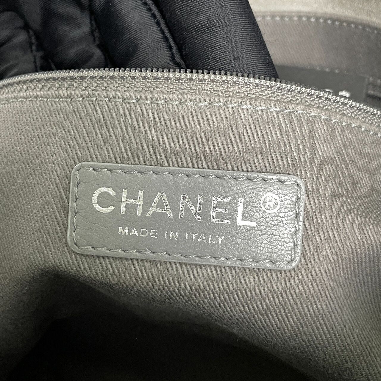 Chanel Suede Whipstitch Flap Grey Small Shoulder Bag