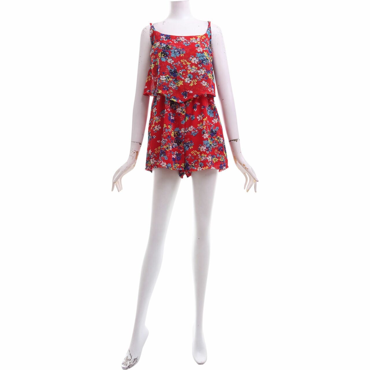 New Look Red Floral Jumpsuit