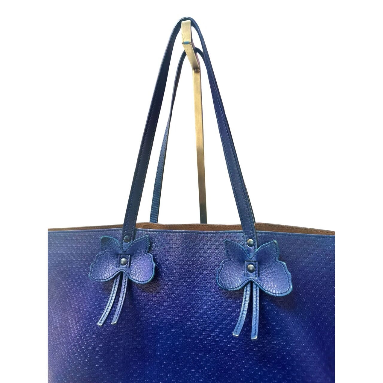 Bottega Veneta Blue Butterfly Leather Tote Bag