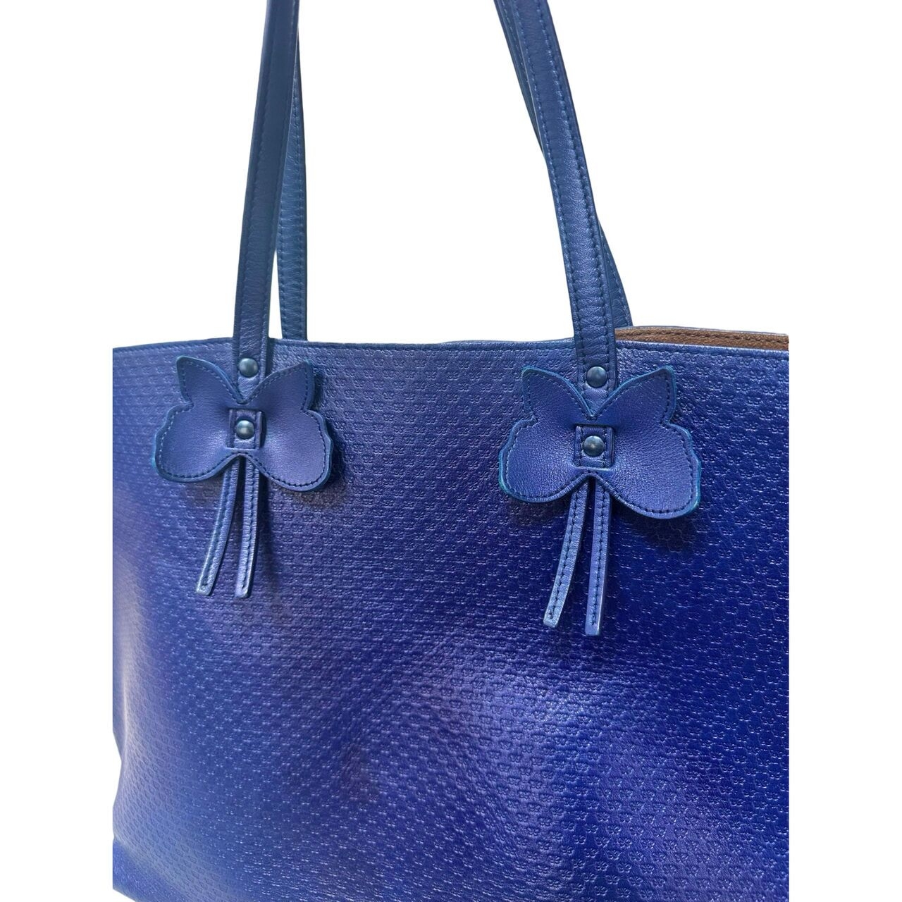 Bottega Veneta Blue Butterfly Leather Tote Bag