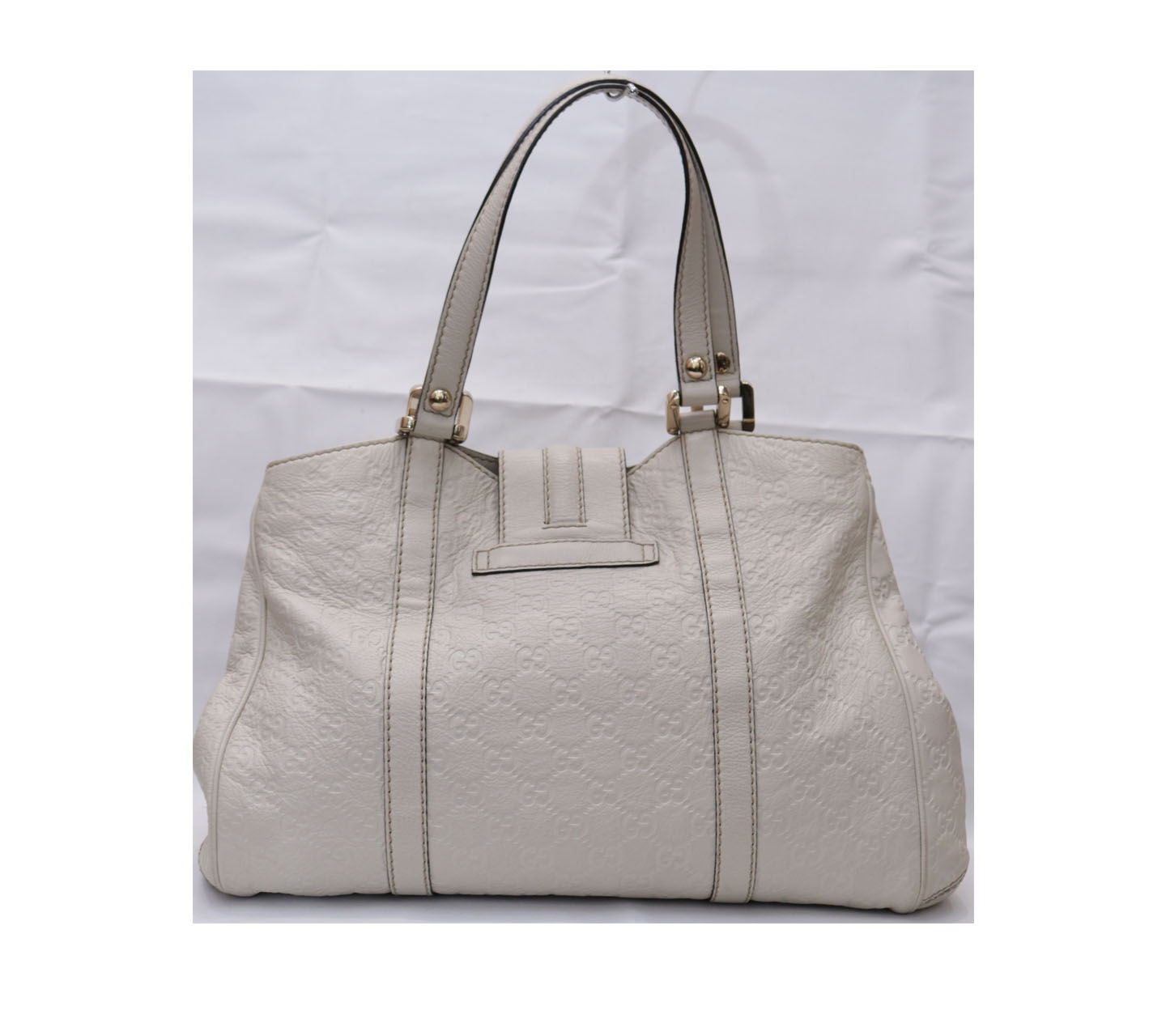 Gucci Cream Signature Leather Shoulder Bag 