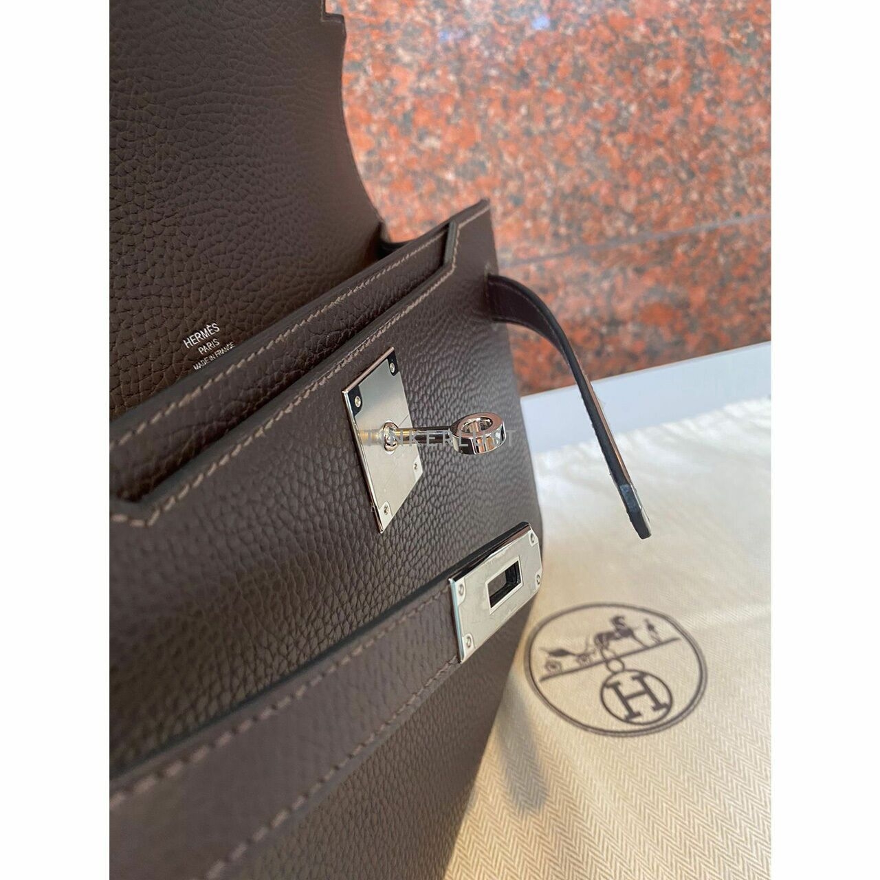 Hermes Pochette Kelly Depechess 25 Ebene Pouch