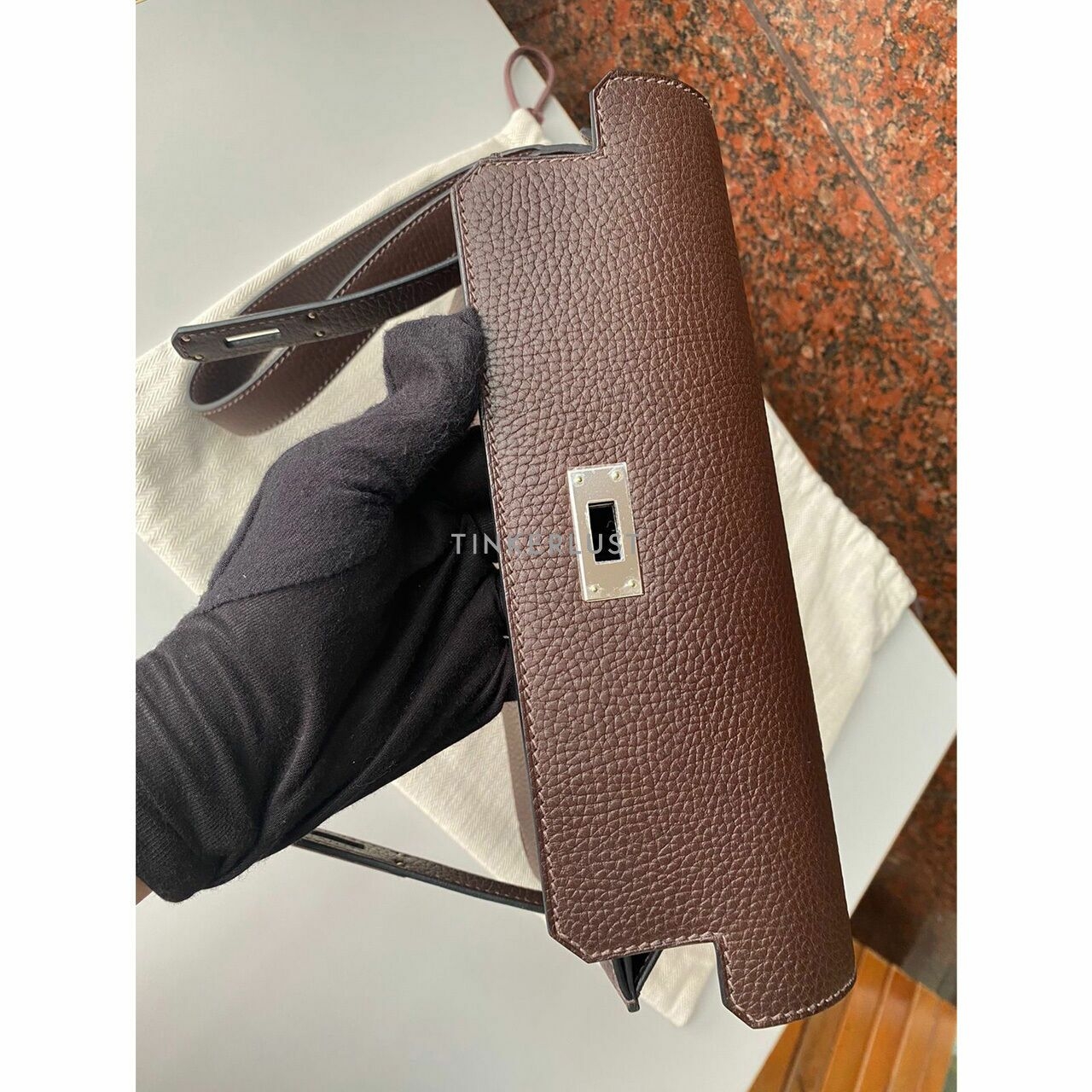 Hermes Pochette Kelly Depechess 25 Ebene Pouch