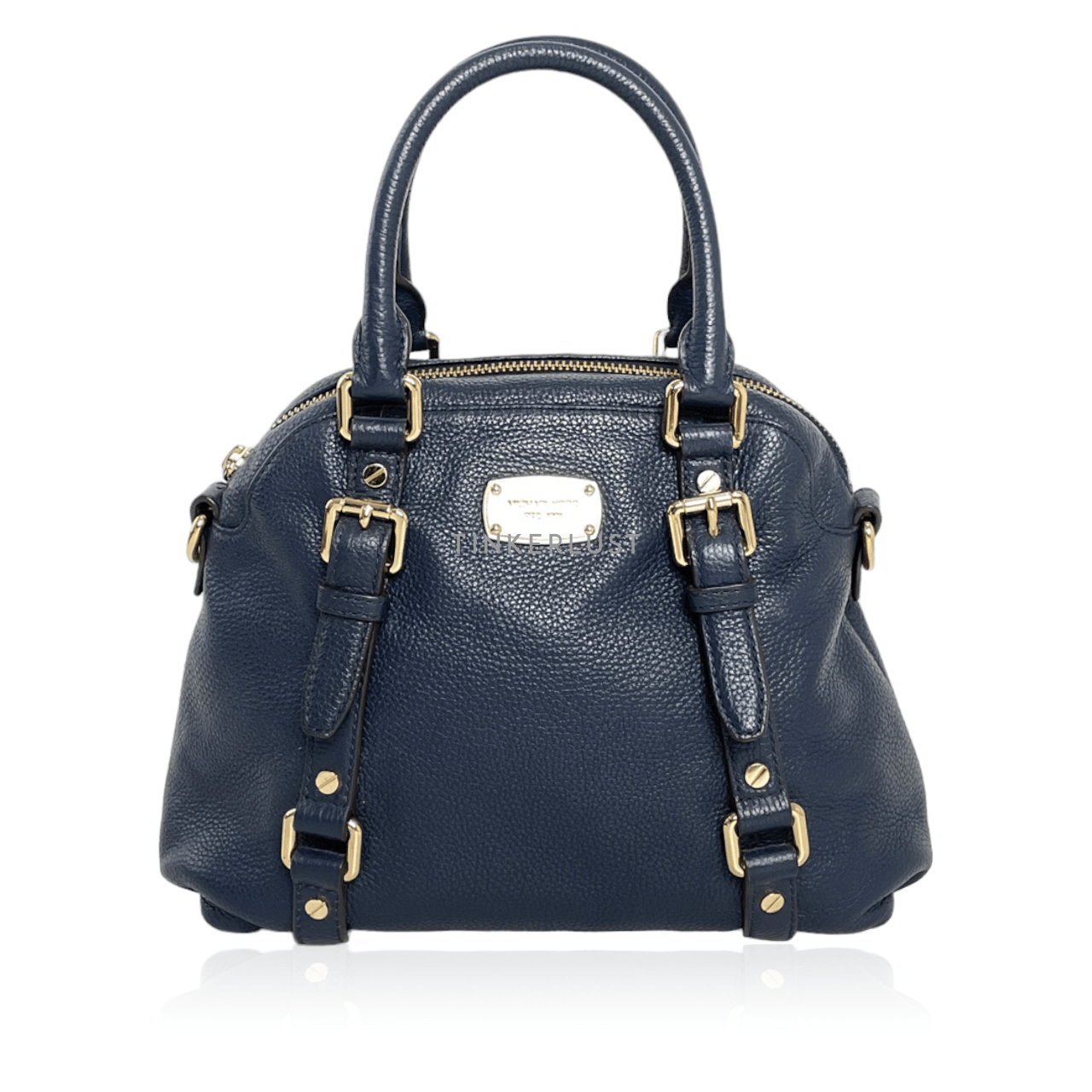 Michael Kors Navy  Leather Bedford Satchel