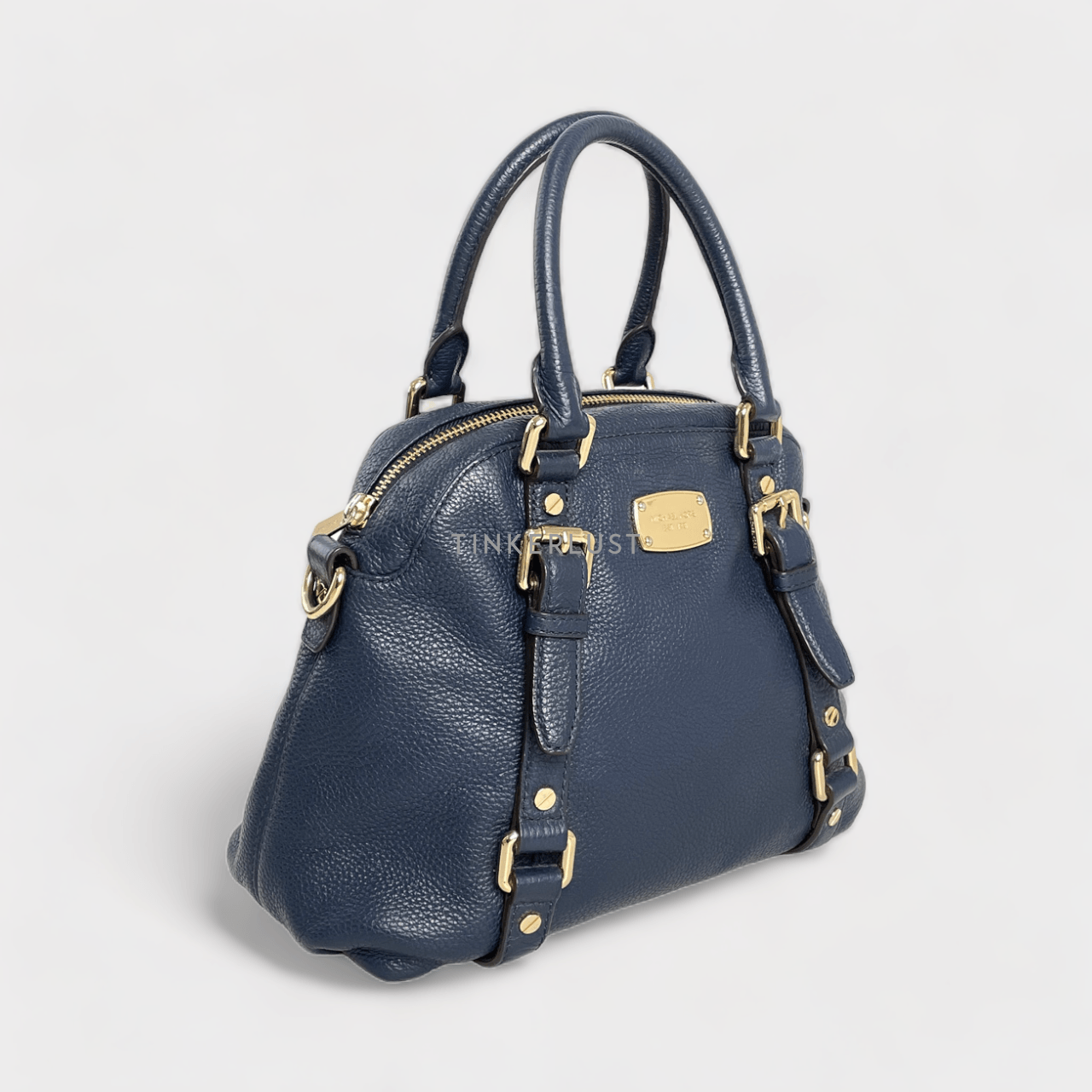 Michael Kors Navy  Leather Bedford Satchel